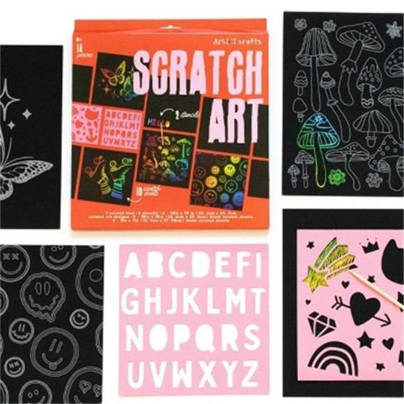 14pc Art 101 Crafts Scratch Art - DM Creations - Picture 2 of 5